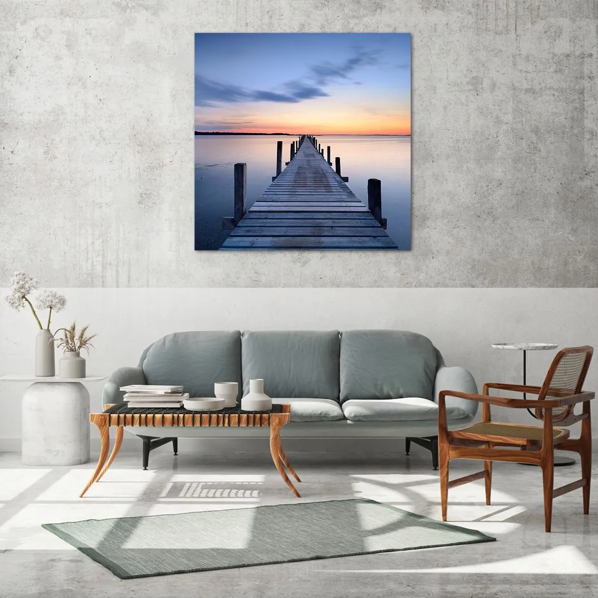 Obraz na skle - Pokoj príjemného súmraku - 60x60 cm