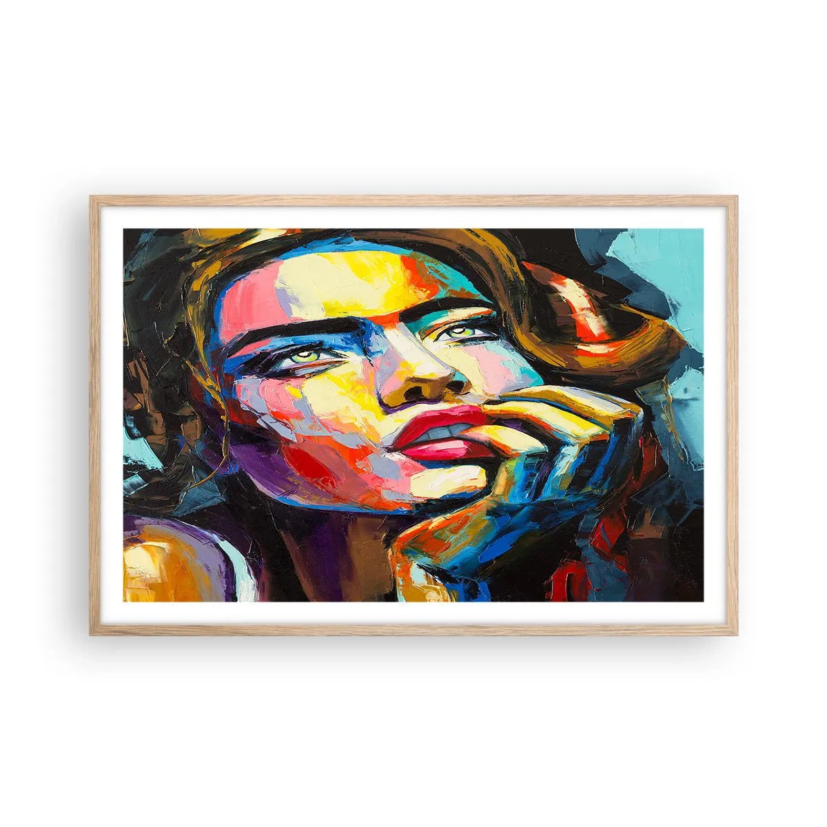 Plagát v ráme zo svetlého duba - Sny, ako vtáky letia oblohou - 91x61 cm