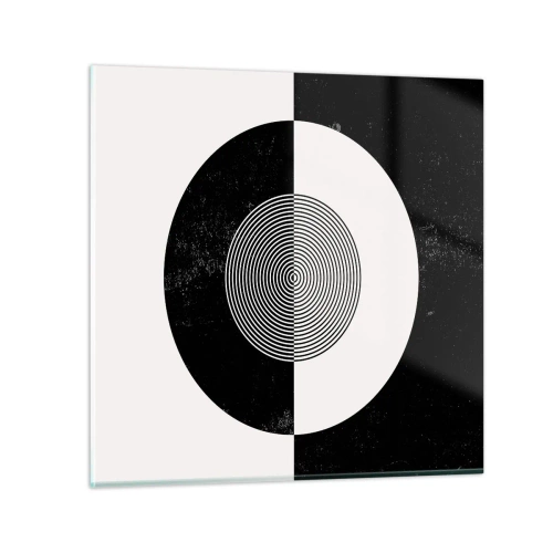 Obraz na skle - Harmónia v čiernej a bielej - 30x30 cm