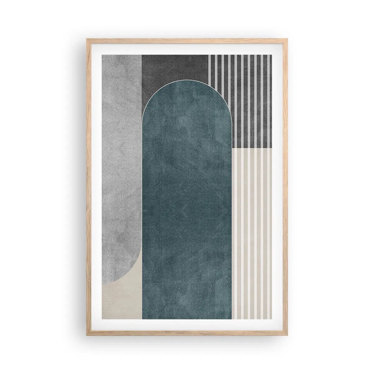 Plagát v ráme zo svetlého duba - Kompozícia na úrovni - 61x91 cm
