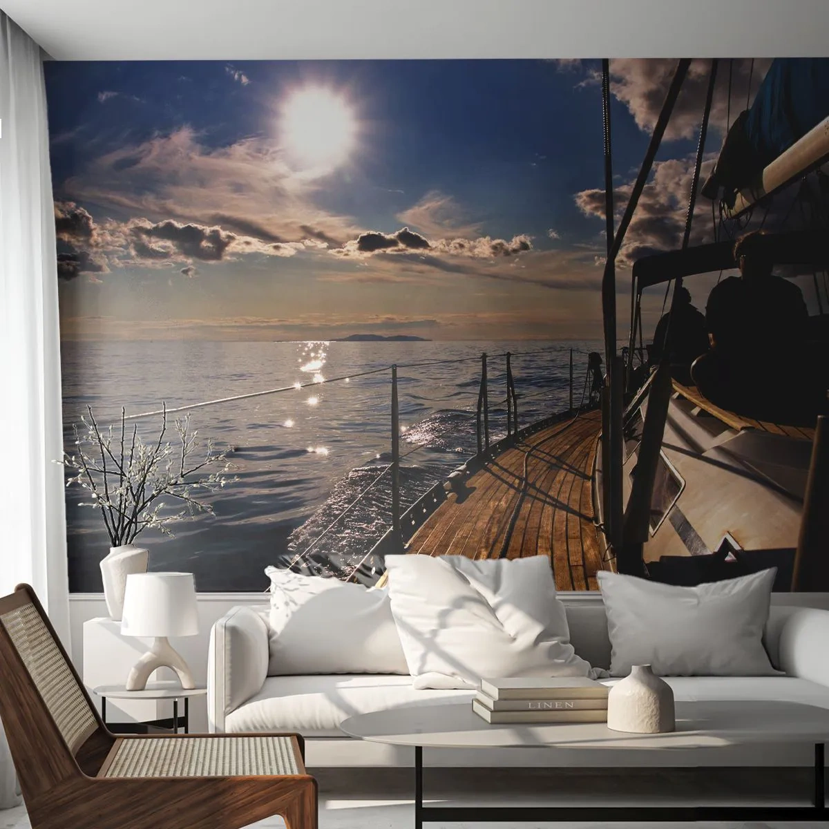Fototapeta Premium Sand - Plavba smerom k slnku - Námorná, Jachta, More - 400x280 cm