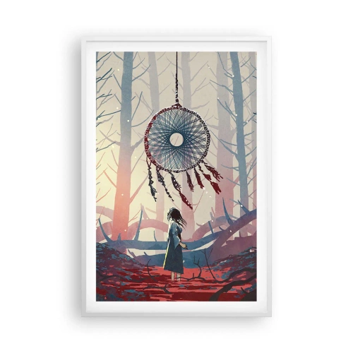 Plagát v bielom ráme - Tajný rituál šťastia - 61x91 cm