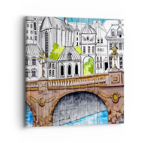 Obraz na plátne - Mesto ako maľované - 40x40 cm