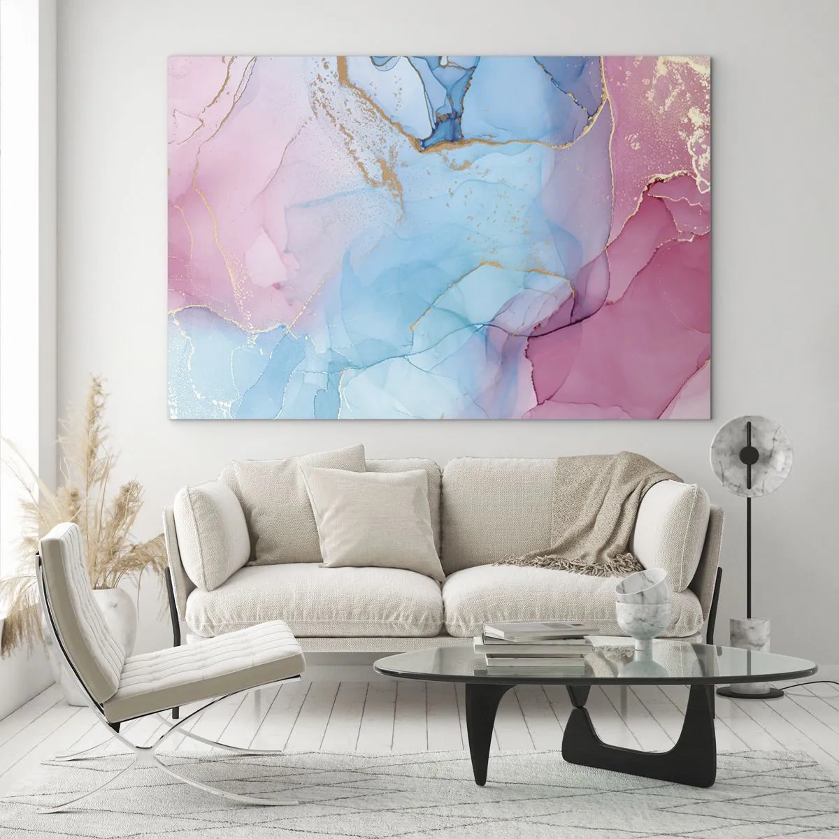 Obraz na skle - Stretnutie a prepojenie - 70x50cm - Stretávanie a prelínanie - Moderná nástenná dekorácia do obývacej izby a spálne ARTTOR