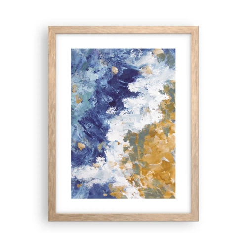 Plagát v ráme zo svetlého duba - Tanec živlov - 30x40 cm