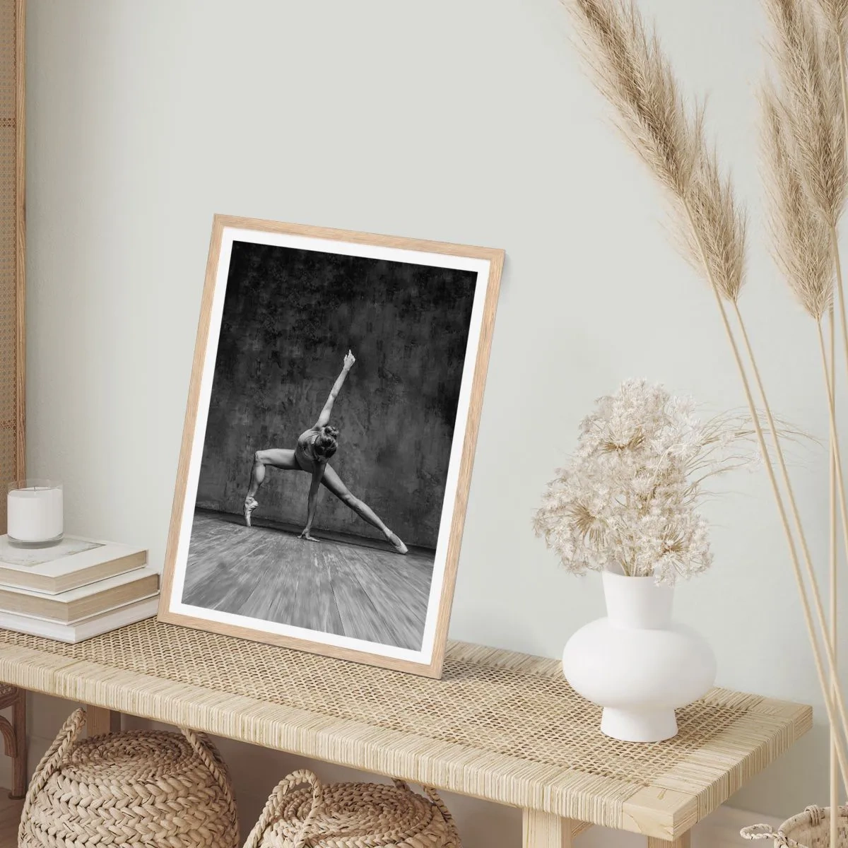 Plagát v ráme zo svetlého duba - Ideál rovnováhy - 30x40 cm