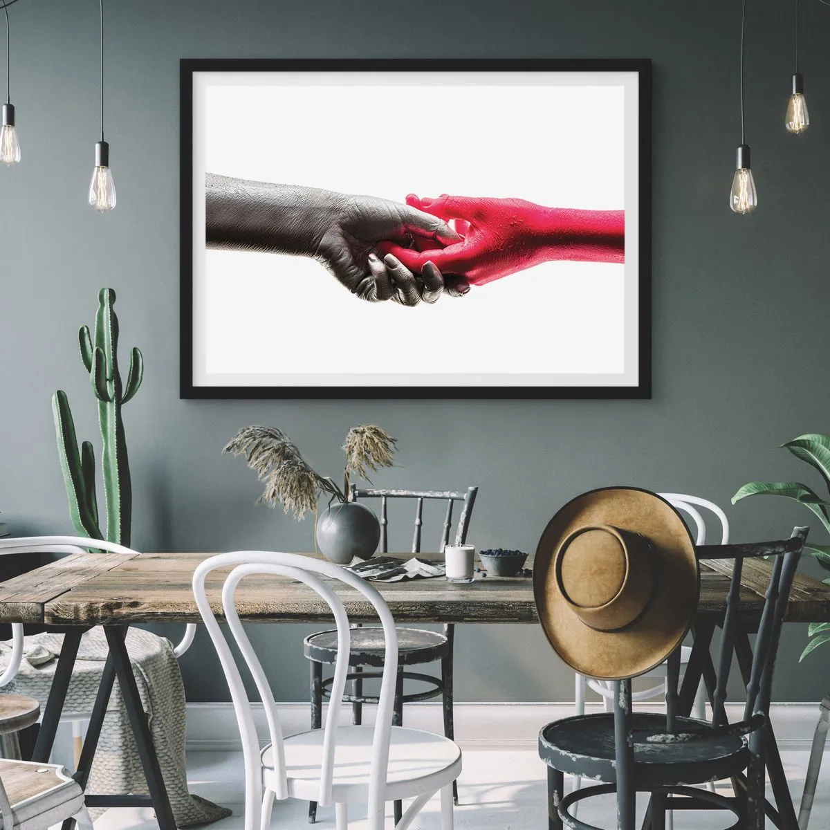 Plagát v čiernom ráme - Spolu aj keď sme odlišní - 70x50 cm