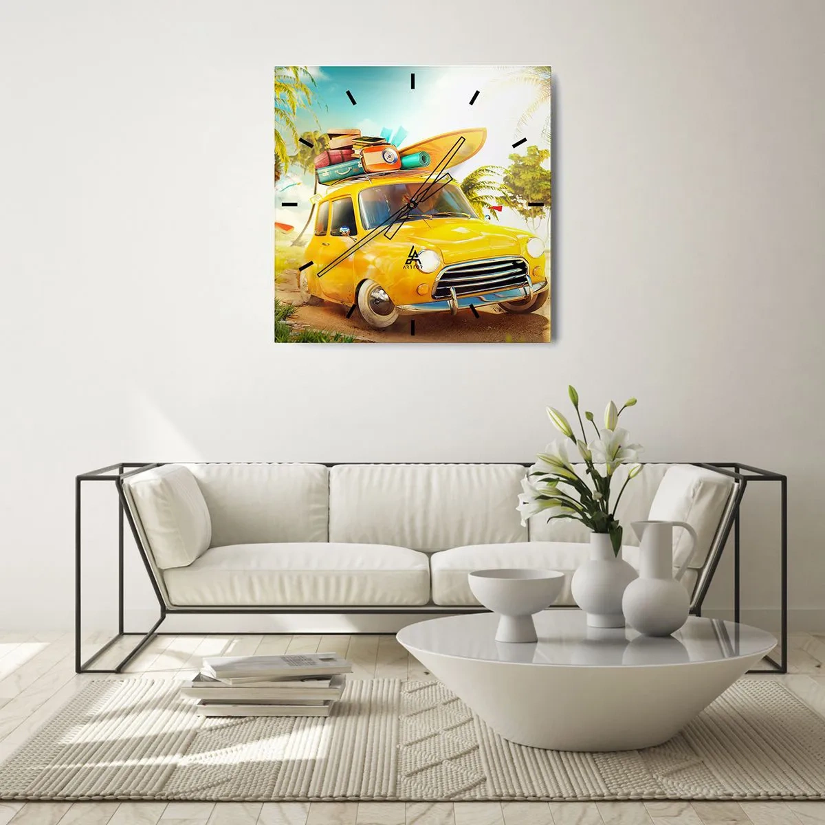 Nástenné hodiny - Cesta pre viac ako jeden úsmev - 30x30 cm