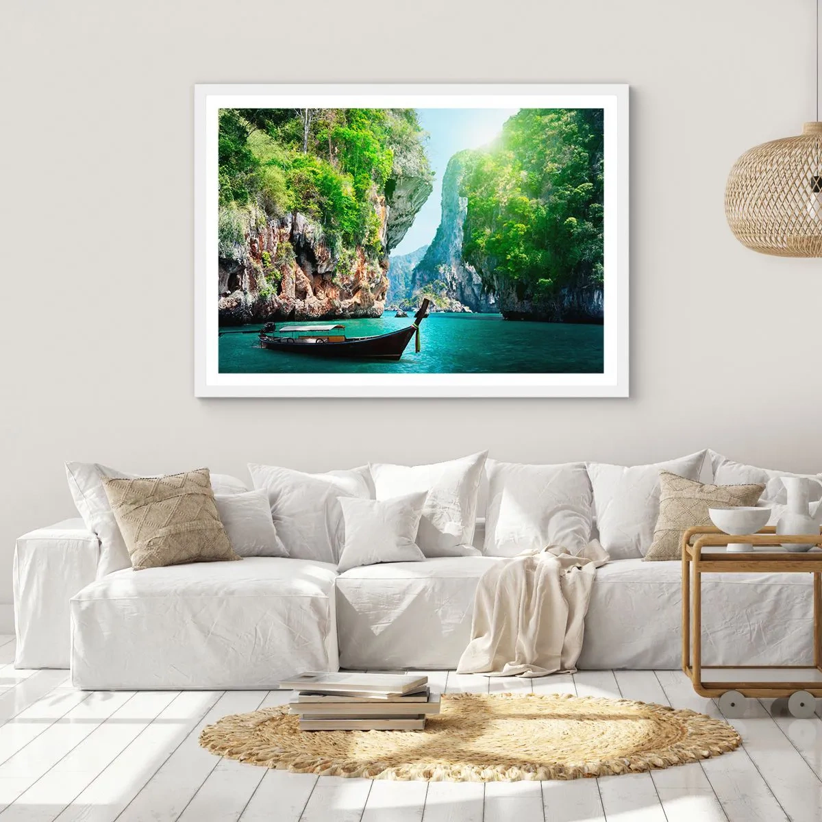 Plagát v bielom ráme - Pozvánka na exotickú cestu - 100x70 cm