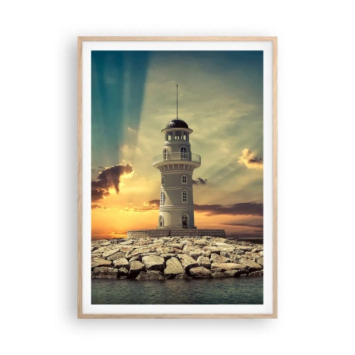 Plagát v ráme zo svetlého duba - Svetlo - Dobro - Krása - 70x100 cm