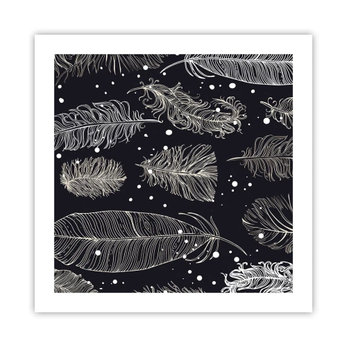 Plagát - Čipka s perím - 50x50 cm