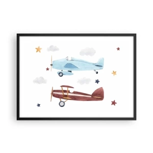 Plagát v čiernom ráme - Pán pilot, čakáme! - 70x50 cm