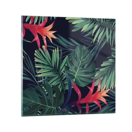 Obraz na skle - Vzplanúť v zelenom - 50x50 cm