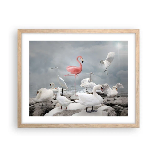 Plagát v ráme zo svetlého duba - Kde som sa tu vzal? - 50x40 cm