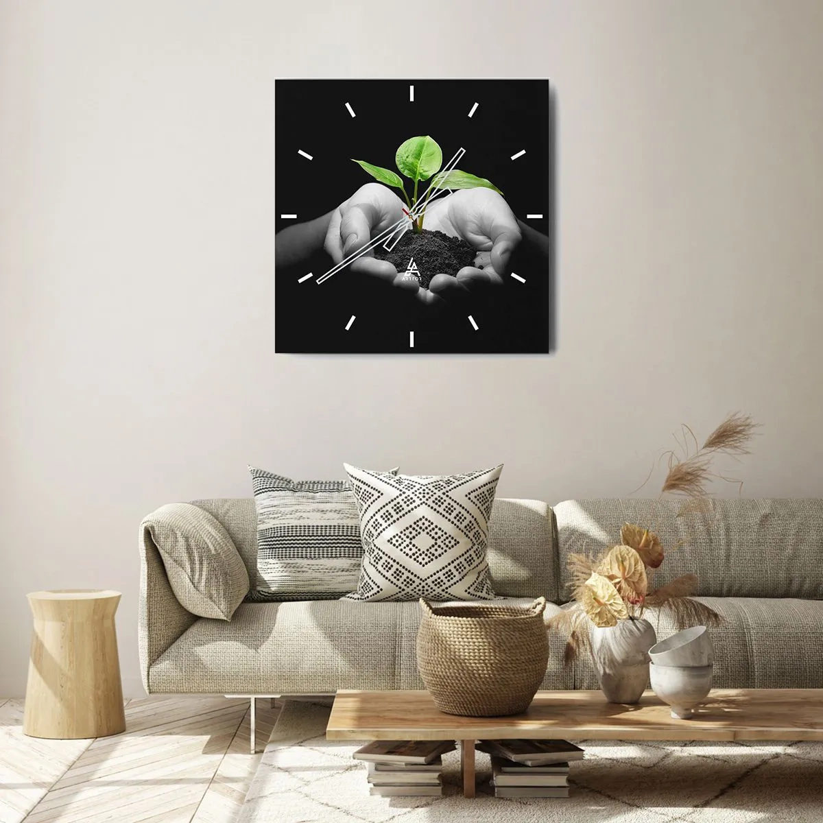 Nástenné hodiny - Milujem prírodu, chránim ju - 30x30 cm