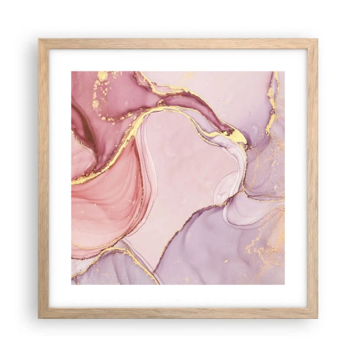 Plagát v ráme zo svetlého duba - Maznanie farieb - 40x40 cm