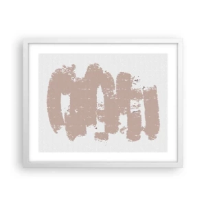 Plagát v bielom ráme - Abstrakcia v jemnej ružovej - 50x40 cm