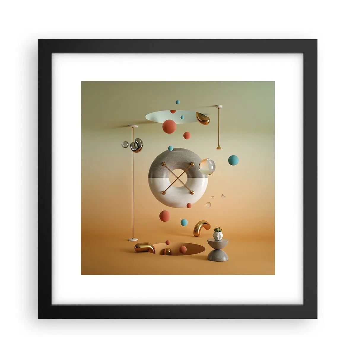 Plagát v čiernom ráme - Všetko je možné - 30x30 cm