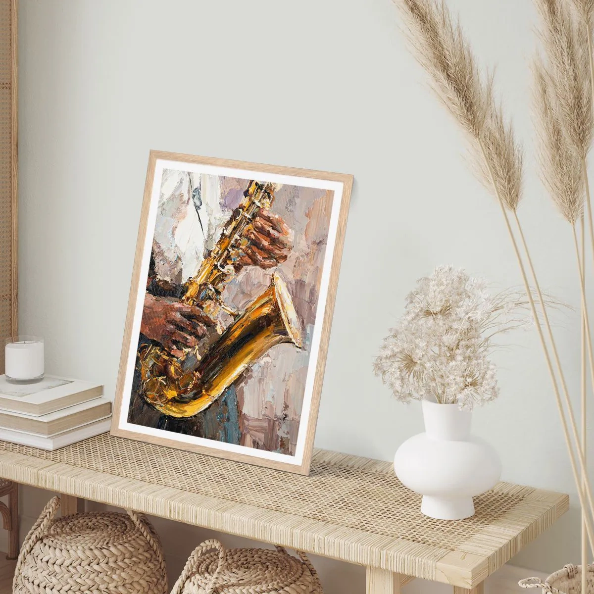 Plagát v ráme zo svetlého duba - Čas na sólovú hru - 50x70 cm