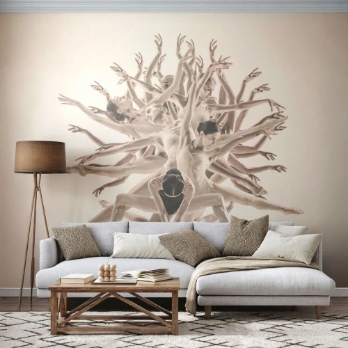 Fototapeta Standard Eco - Dynamická kompozícia baletín v umeleckom aranžmáne - 100x70cm - Rozkvet v tanci - Moderná nástenná dekorácia do obývacej izby a spálne ARTTOR