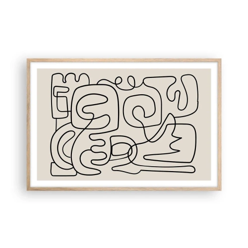 Plagát v ráme zo svetlého duba - Podľa stopy - 91x61 cm