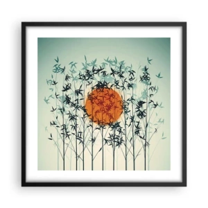 Plagát v čiernom ráme - Japonské slnko - 50x50 cm