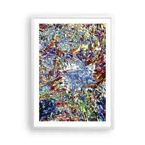 Plagát v bielom ráme - Vitráž s kvapkami - 50x70 cm