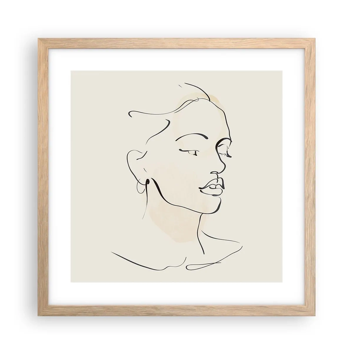 Plagát v ráme zo svetlého duba - Výrazným ťahom - 40x40 cm