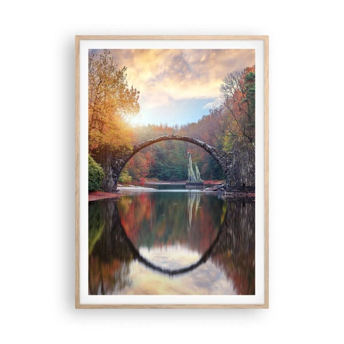 Plagát v ráme zo svetlého duba - Za zrkadlom - 70x100 cm