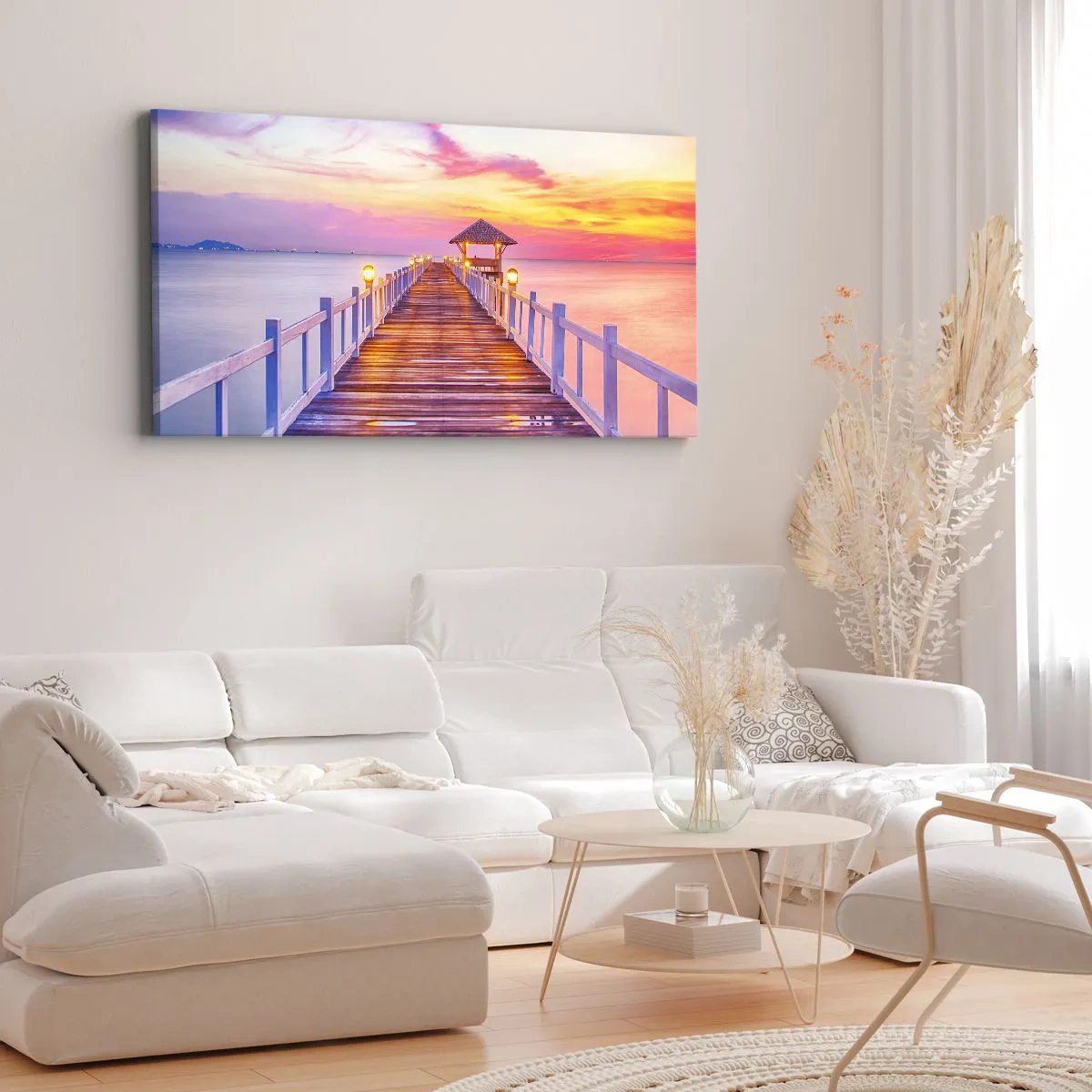 Obraz na plátne - Ľaliovo-zlaté ticho večera - 100x40 cm