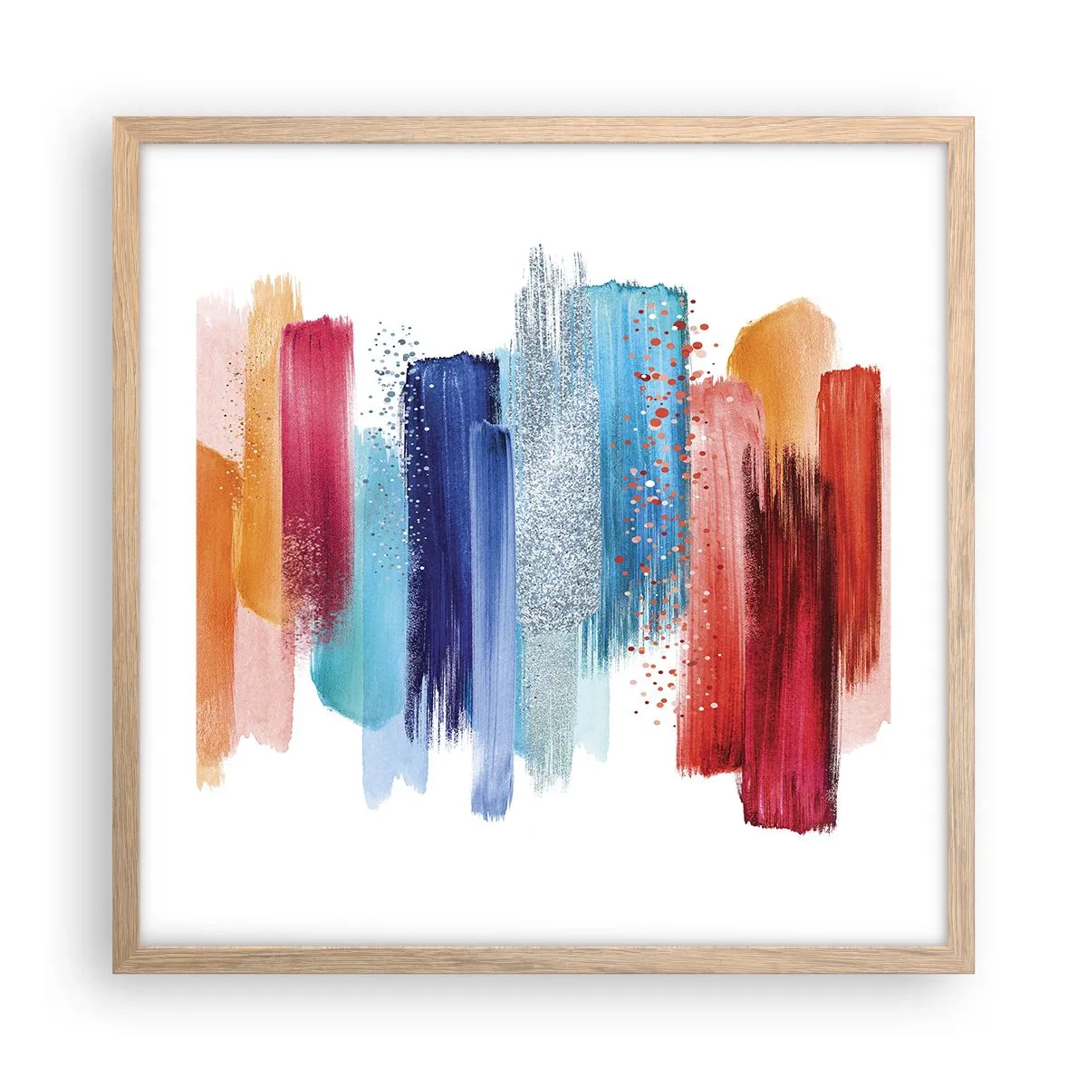 Plagát v ráme zo svetlého duba - Hore a dole - 50x50 cm