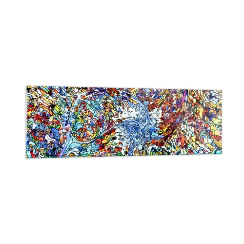 Obraz na skle - Vitráž s kvapkami - 160x50 cm