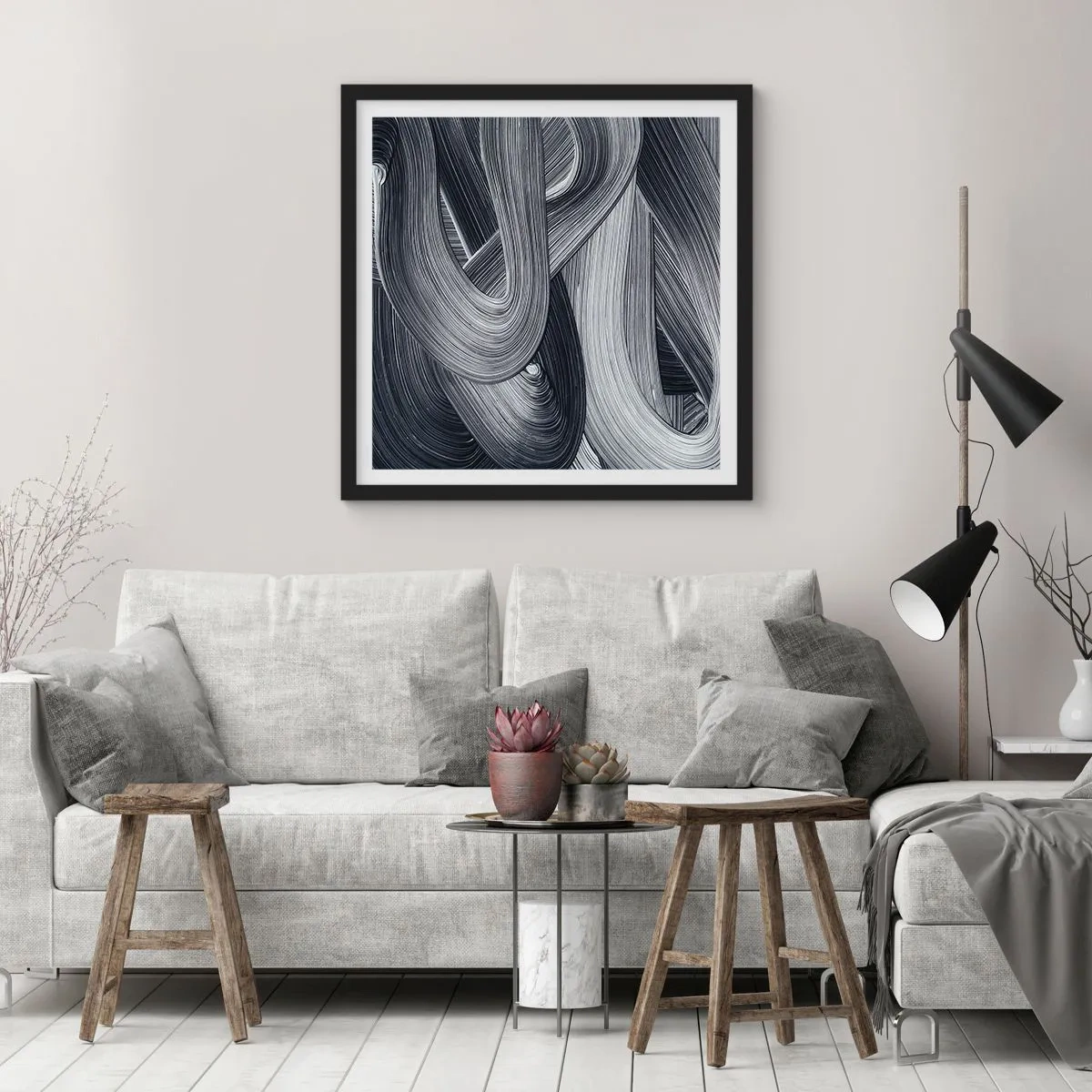Plagát v čiernom ráme - Plynulosť reality - 30x30 cm