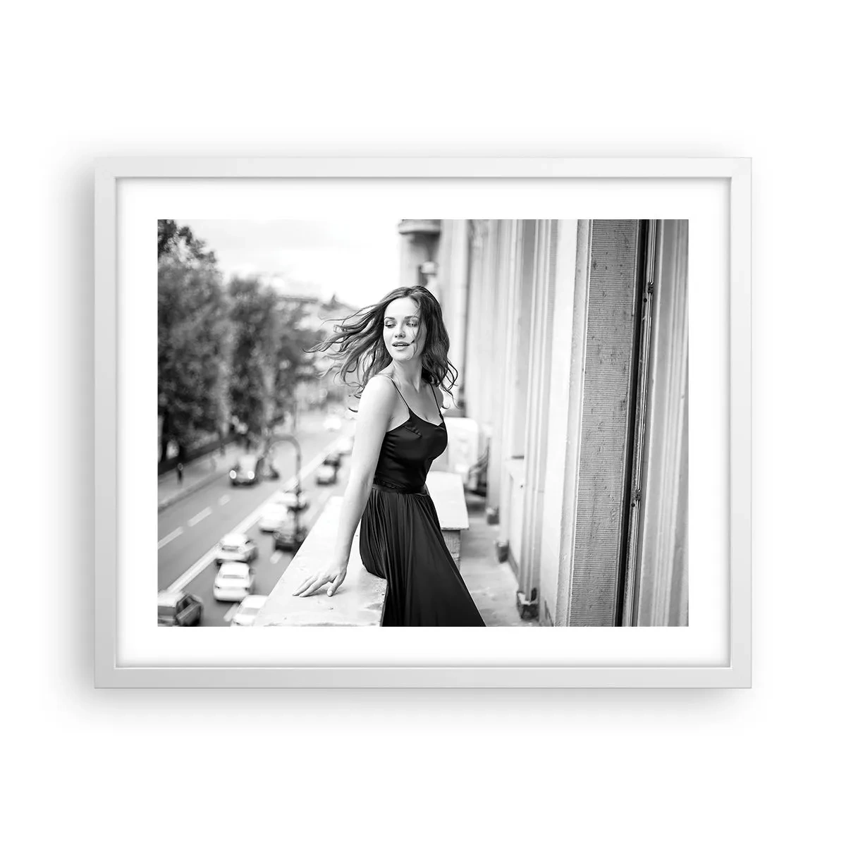 Plagát v bielom ráme - Určite Parížanka - 50x40 cm