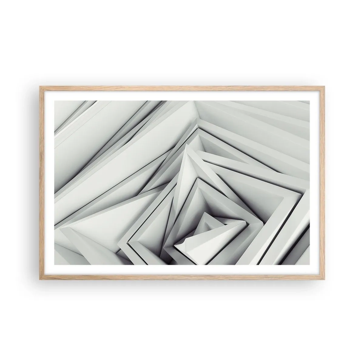 Plagát v ráme zo svetlého duba - Symfónia ostrých uhlov - 91x61 cm