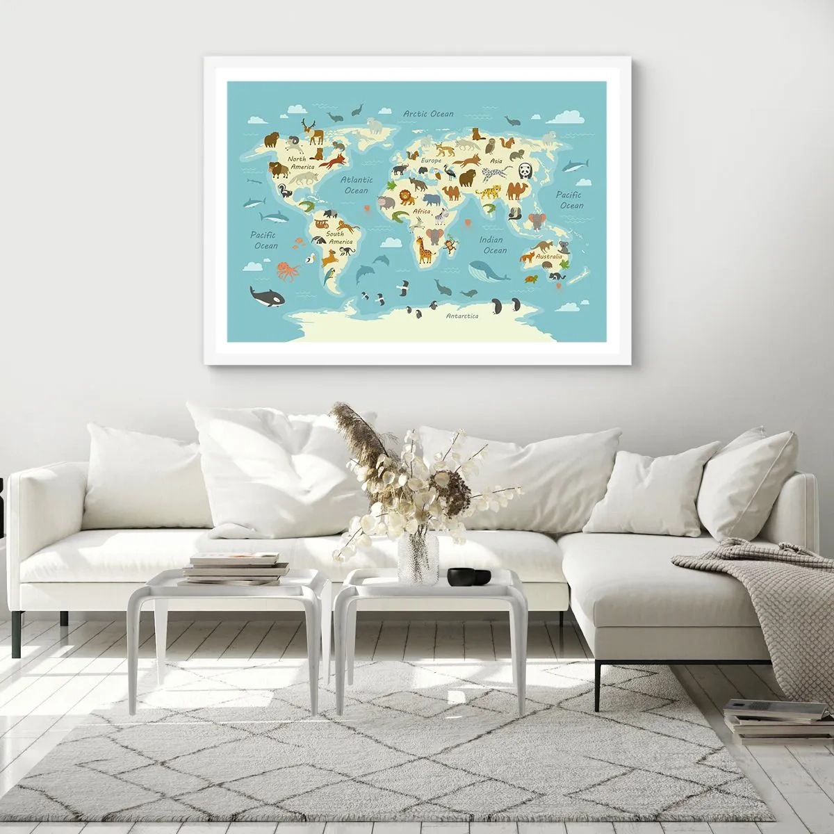 Plagát v bielom ráme - Dobrí susedia - 91x61 cm