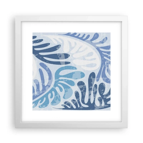 Plagát v bielom ráme - Modré papradie - 30x30 cm