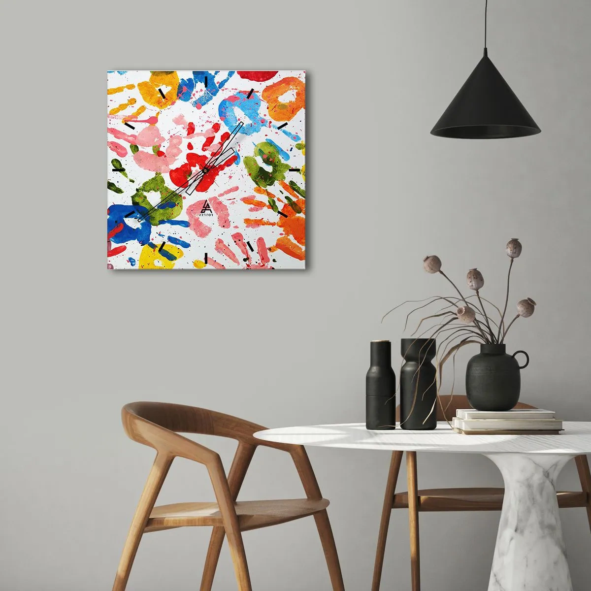 Nástenné hodiny - Choď v stopách - 30x30 cm