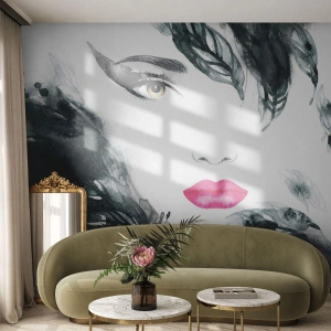 Samolepiaca Fototapeta Deluxe Sticker - Pozor! Femme fatale - Abstrakcia, Ženská tvár, Portrét ženy - 100x70 cm