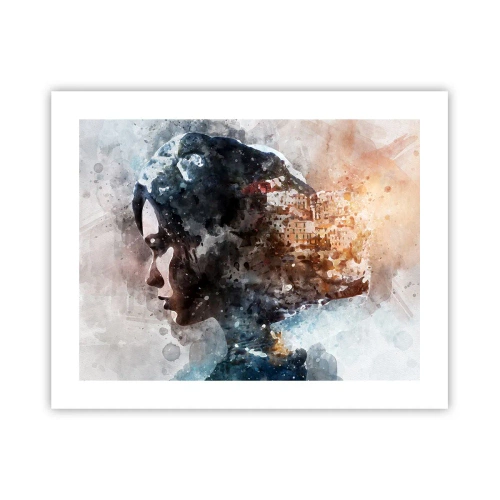 Plagát - Príbeh o dievčati s mestom v pozadí - 50x40 cm