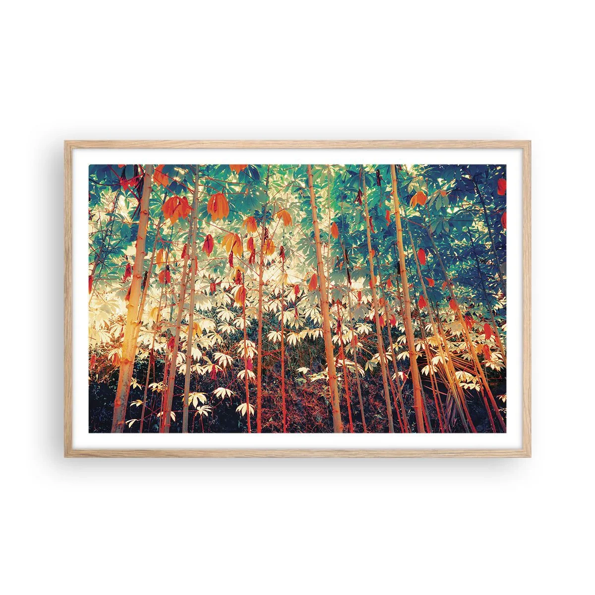 Plagát v ráme zo svetlého duba - Tajný život listov - 91x61 cm