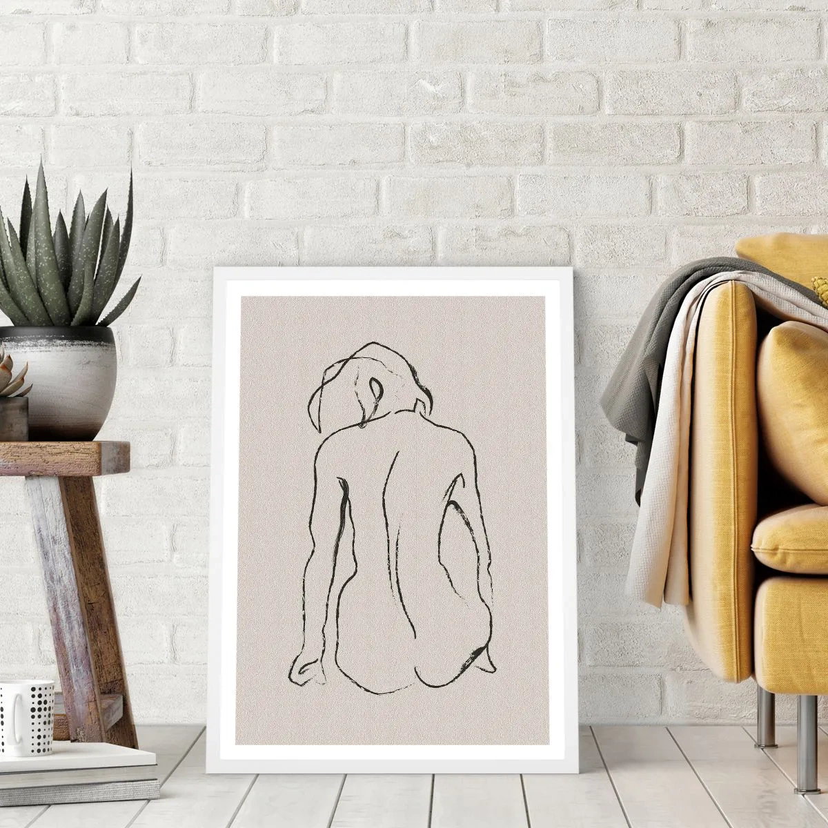 Plagát v bielom ráme - Dievčenský akt - 70x100 cm