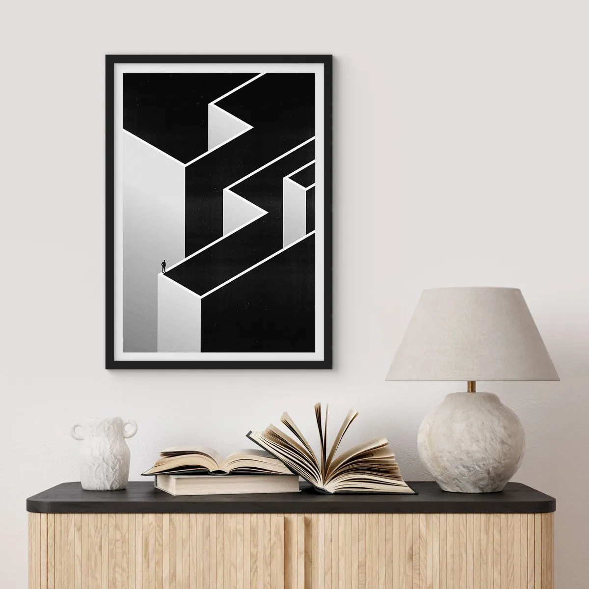Plagát v čiernom ráme - Osamelosť na vrchole - 61x91 cm