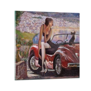 Obraz na skle - Leto? Len na Riviére - 30x30 cm