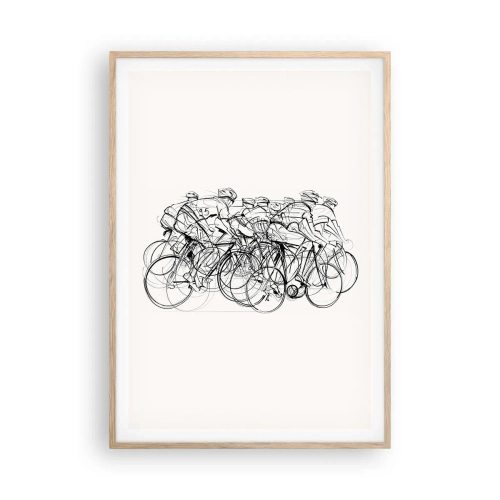 Plagát v ráme zo svetlého duba - Spoločne v tíme - 70x100 cm