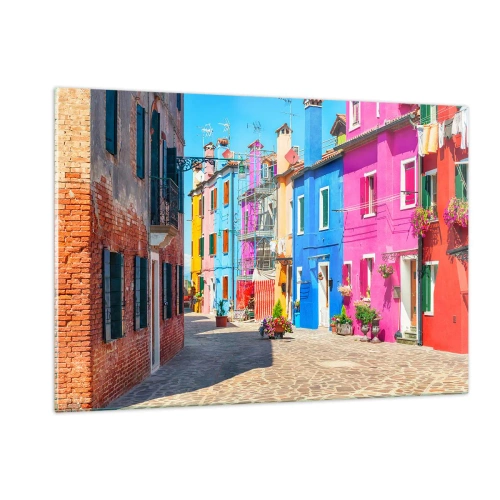 Obraz na skle - Mestečko „Pod papagájmi“ - 120x80 cm