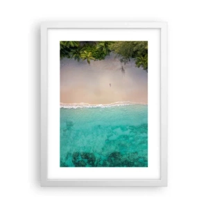 Plagát v bielom ráme - Rajská pláž - 30x40 cm