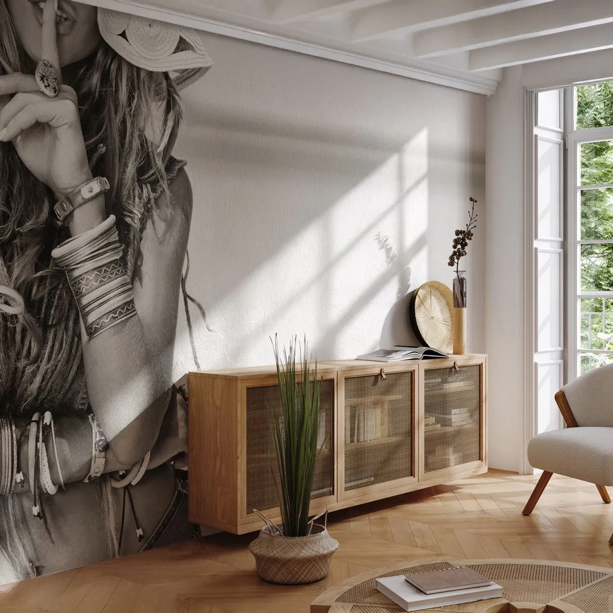 Fototapeta Premium Canvas - Ako dievča - Žena, Boho, Vintage - 350x256 cm