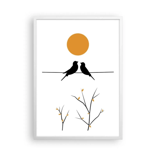 Plagát v bielom ráme - Slávičí večer - 50x70 cm
