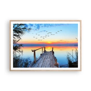 Plagát v ráme zo svetlého duba - Je čas isť späť… - 100x70 cm